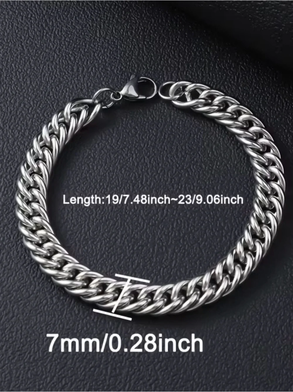 7mm 316 L Stainless Steel Double layer Cuban Link Bracelet